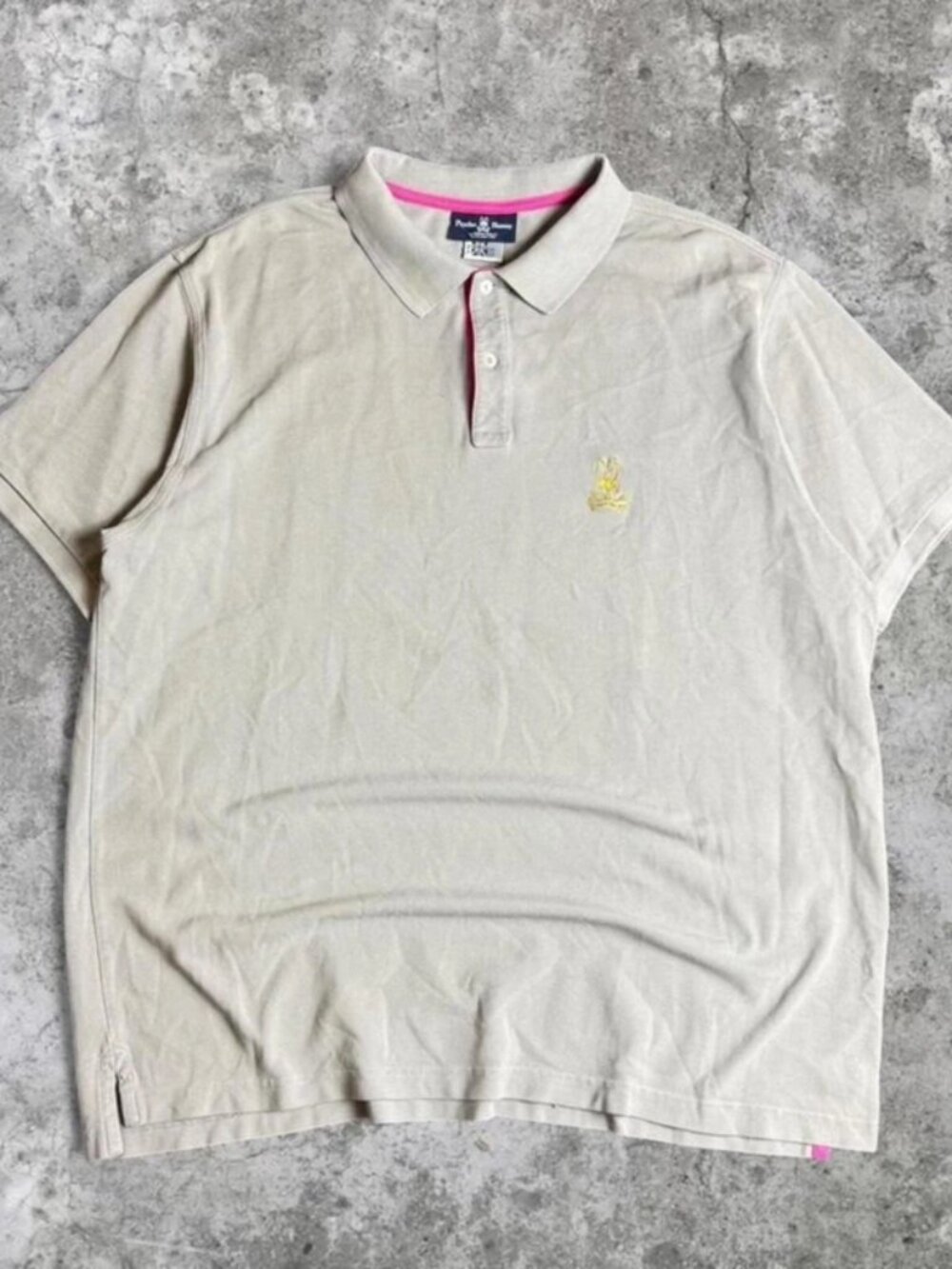 Psycho Bunny Piqué Polo Men's Gray Polo Shirt Size 2XL Mother of pearl buttons - Picture 1 of 5